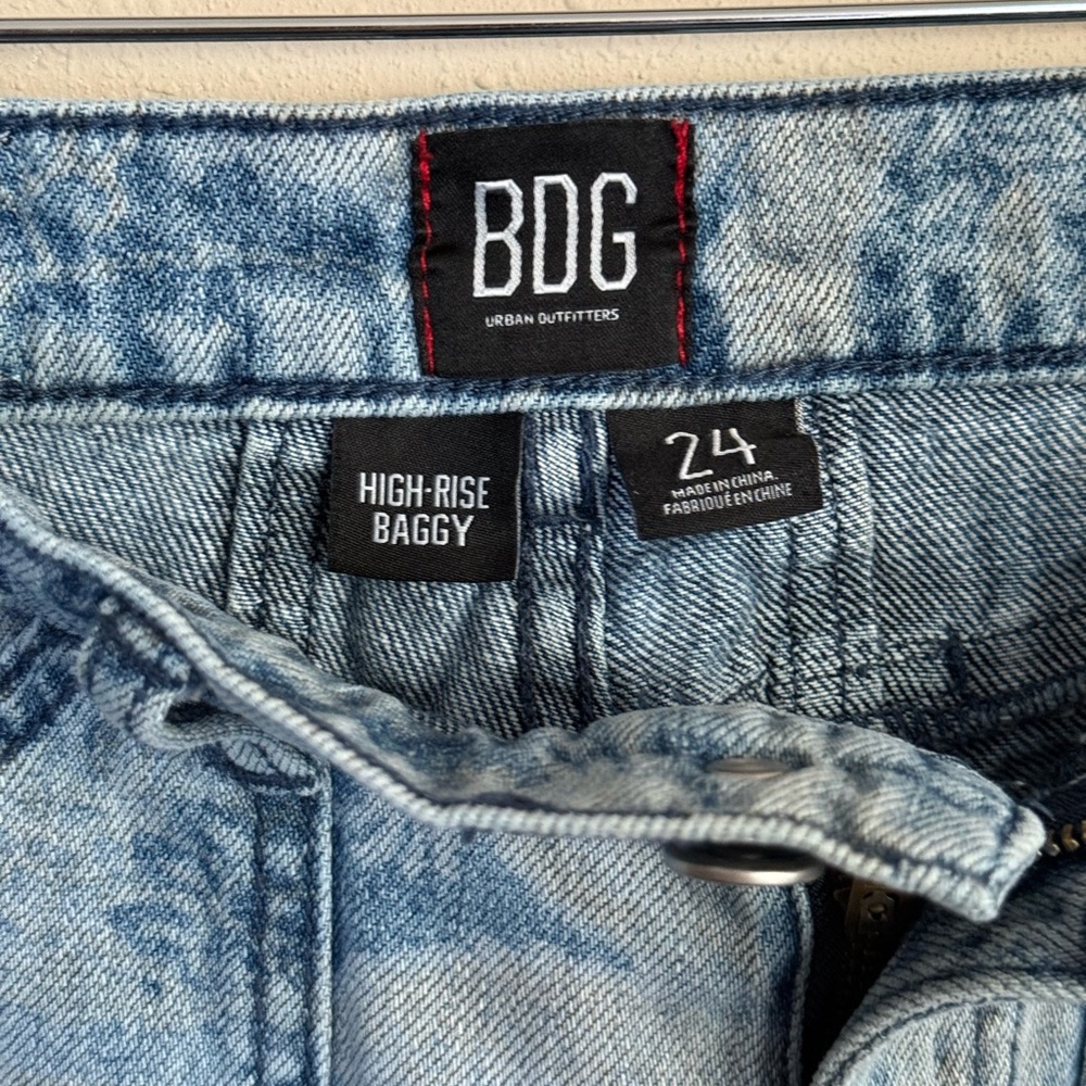BDG Urban Outfitters Floral Acid Wash Baggy Jeans Y2K Wide Leg 24 - Picture 10 of 11